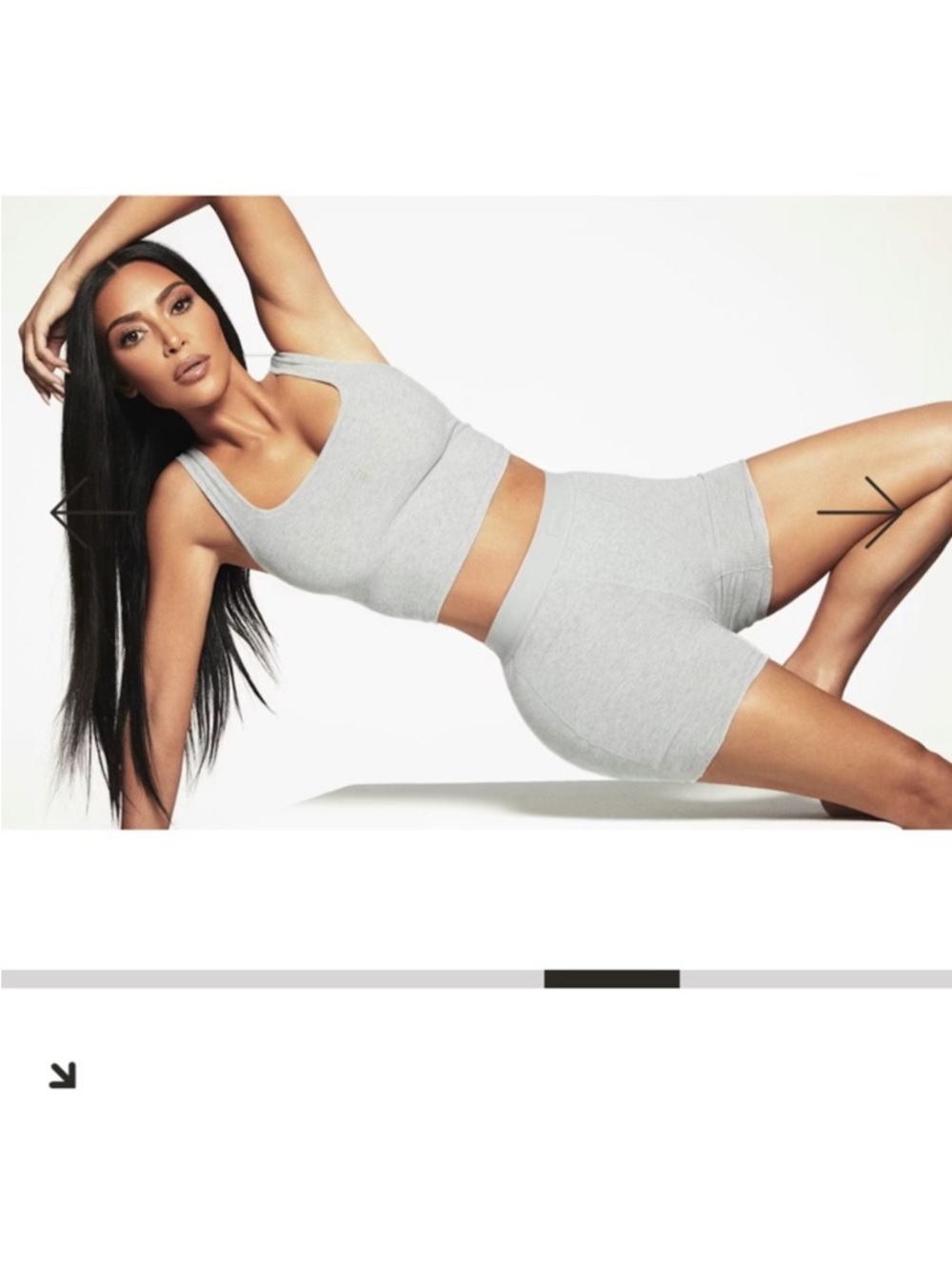 SKIMS Light Gray Seamless Crop Tank & High-Rise Bike Short Set